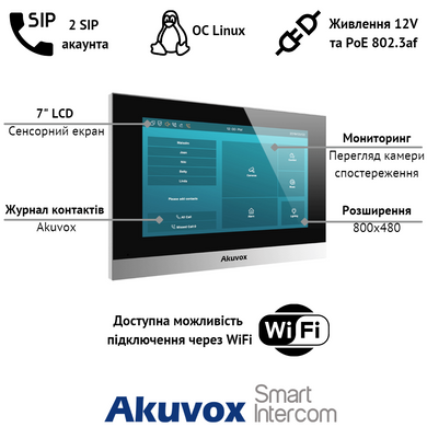 Видеодомофон Akuvox C313WE 7" SIP на Linux White
