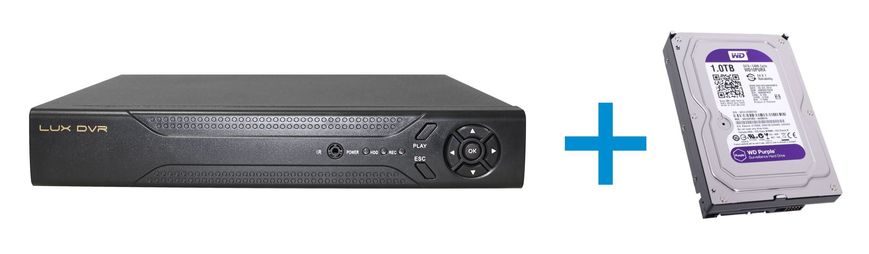 AHD відеореєстратор LuxDVR AHD-04G720 Pro + HDD 1Тб