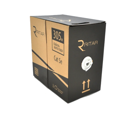 Кабель кручена пара вуличний з несучим дротом Ritar КНПП UTP Cat5e CCA PE (4x2x0.51) 24AWG (305 м)