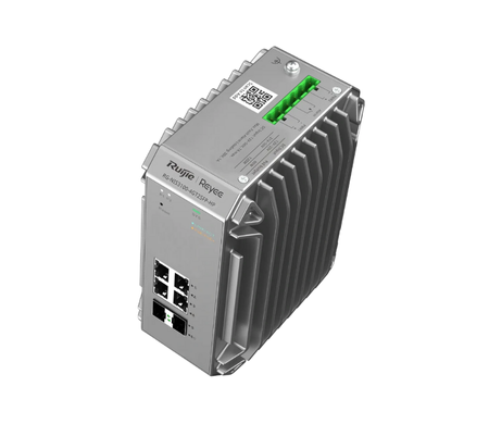 PoE-комутатор промисловий 6-портовий Ruijie Reyee RG-NIS3100-4GT2SFP-HP 12Гбіт/с PoE+ 120Вт SFP