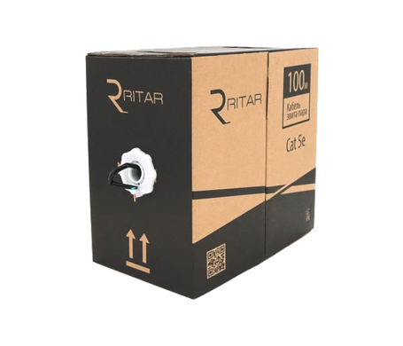 Кабель кручена пара вуличний Ritar КНП UTP Cat5e CCA PE (4x2x0.5) 24AWG (100 м)