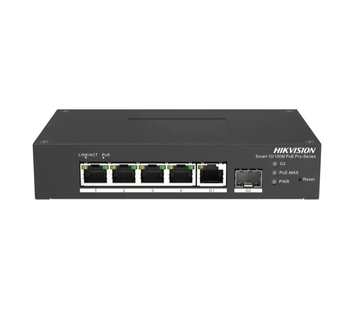 PoE-комутатор 6-портовий керований Hikvision DS-3T1306P-SI/HS 4.8Гбіт/с PoE+ 60Вт SFP