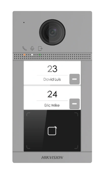 IP-відеопанель 2-абонентська з Mifare-зчитувачем Hikvision DS-KV8213-WME1(C)/Flush 2Мп 124&deg; Wi-Fi PoE