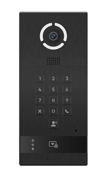 Биометрическая IP-видеопанель многоабонентская c UKEY-считывателем и индукционной петлей Bas-IP AV-09KFBI 2Мп 120&deg; QR PoE