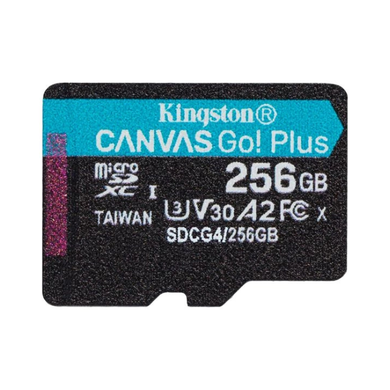 Карта памяти MicroSDXC Kingston Go! Plus (SDCG4/256GB) с SD-адаптером