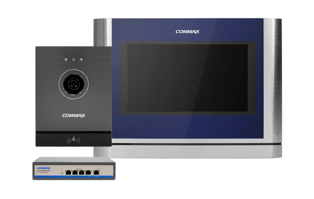 Комплект відеодомофона Commax CIOT-700M + Commax CIOT-D20M (A) c комутатором на 4 порти