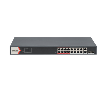 PoE-комутатор 18-портовий керований Hikvision DS-3E1318P-EI(B) 9.2Гбіт/с PoE+ 230Вт SFP