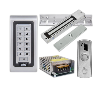 Комплект контроля доступа: клавиатура (ATIS AK-601W) + замок (Yli Electronic YM-280N) + кнопка выхода (Yli Electronic PBK-815) + БП (Full Energy BGM-123Pro)