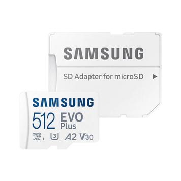Картка пам'яті універсальна MicroSDXC Samsung Evo Plus (MB-MC512SA/EU) з SD-адаптером A2 U3 V30, 512 ГБ