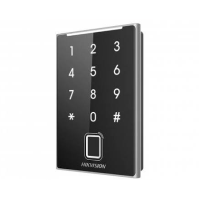 Считыватель QR-кодов, Barcode и карт (Mifare, Desfire, Felica) с клавиатурой Hikvision DS-K1109DKB-QR