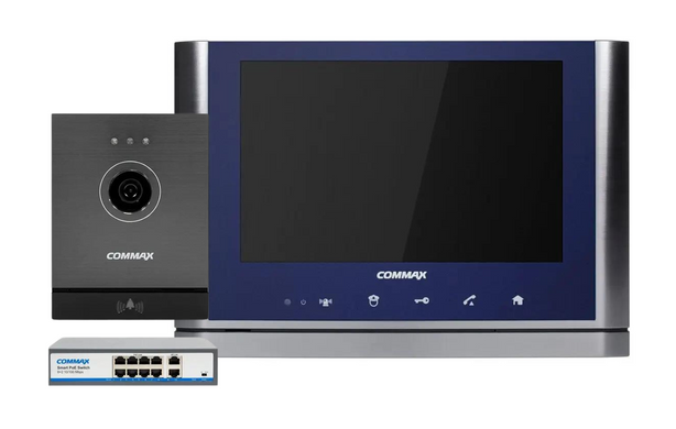 Комплект видеодомофона Commax (CIOT-1020M + CIOT-D20M (A)) + Коммутатор Commax CIOT-H8L2