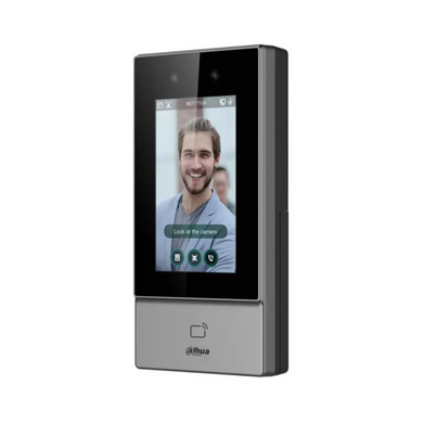 Терминал распознавания лиц со считывателем Mifare-карт и QR-кодов Dahua DHI-ASI6213S-PW 4.3''