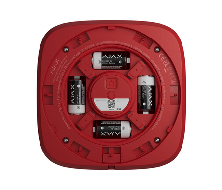 Бездротова пожежна світлозвукова сирена Ajax EN54 FireProtect (Sounder), Red