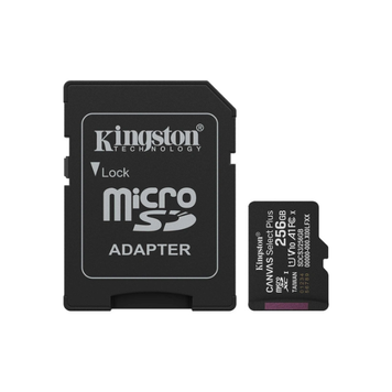 Картка пам'яті універсальна MicroSDXC Kingston Canvas Select Plus (SDCS3/256GB) з SD-адаптером U1 V10 A1, 256 ГБ