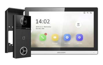 Комплект IP-відеодомофона Hikvision DS-KIS610-P (DS-KH6350-WTE1 7" Wi-Fi + DS-KV6114-WBE1)