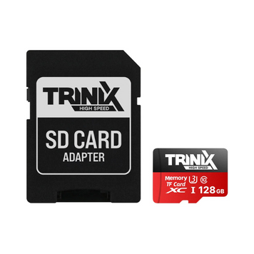 Картка пам'яті для систем відеоспостереження Trinix MiсroSDXC з SD-адаптером U3 V30 A1, 128 ГБ